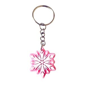 🔴 5 for $10 ONE Holiday Festive Christmas Snowflake Ring Key Chain